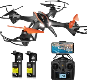 Quadcopter Dronewith Accessories PNG image