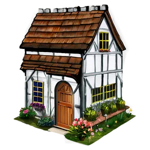 Quaint Cottage Building PNG Mkb