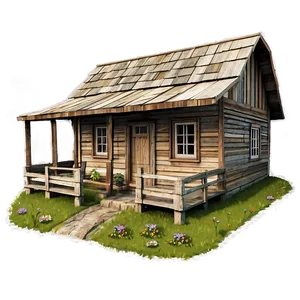 Quaint Farm Cottage PNG Pwb81