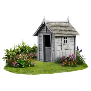 Quaint Garden Outhouse Png 06262024 PNG image