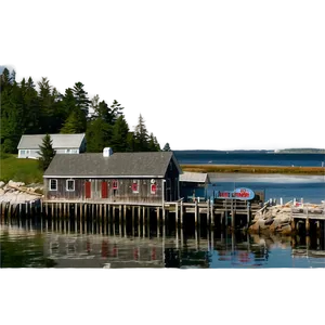 Quaint Maine Fishing Harbor Png 93 PNG image