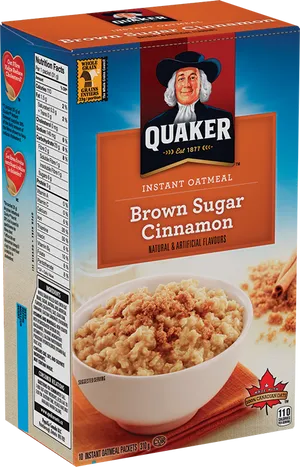 Quaker Instant Oatmeal Brown Sugar Cinnamon Box PNG image