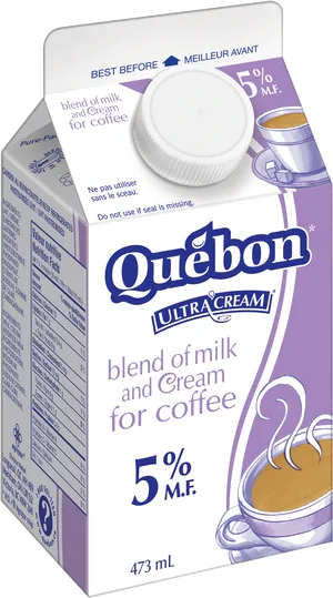 Quebon Ultra Cream Milk Carton PNG image
