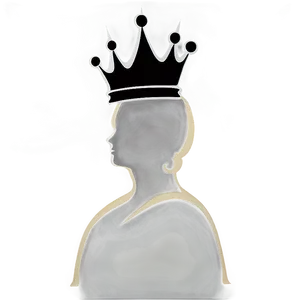 Queen Crown Style Silhouette PNG 06292024