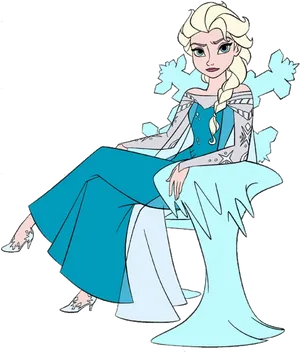 Queen Elsa Frozen Character Illustration PNG image