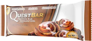 Quest Bar Cinnamon Roll Protein Bar PNG image