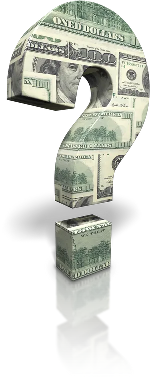 Question Mark100 Dollar Bill PNG image