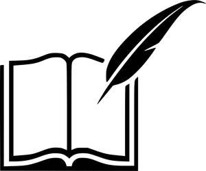 Quill_and_ Open_ Book_ Icon PNG image