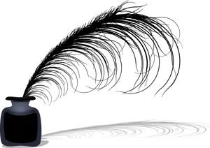 Quilland Inkwell Vector Illustration PNG