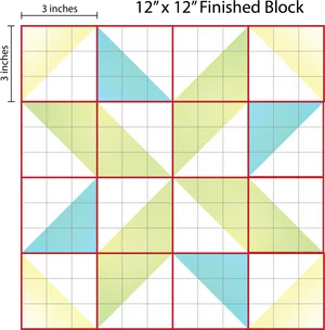 Quilt Block Design Graph Paper PNG