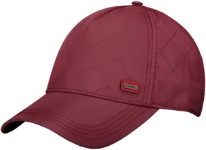 Quilted Burgundy Baseball Cap PNG