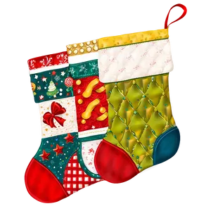 Quilted Christmas Stocking PNG 06132024