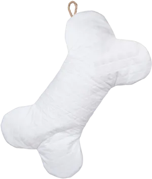 Quilted White Dog Bone Pillow PNG image