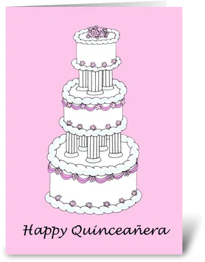 Quinceanera Celebration Cake Card PNG image