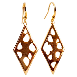 Quirky Gold Puzzle Earrings PNG 55