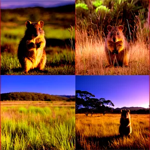 Quokka In Grassland PNG Flf