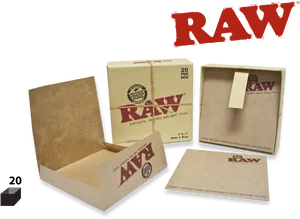 R A W Authentic Unbleached Parchment Paper Boxes PNG image