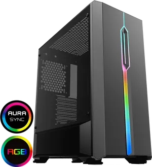 R G B Gaming P C Case PNG image