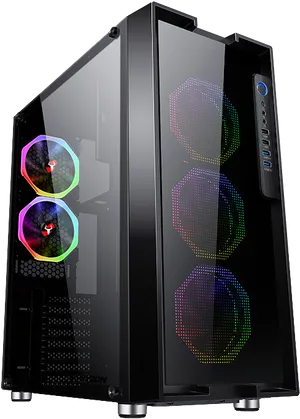 R G B Gaming P C Tower Case PNG image