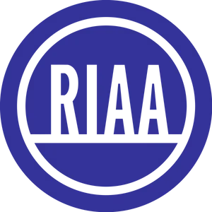 R I A A Logo Blue Background PNG image