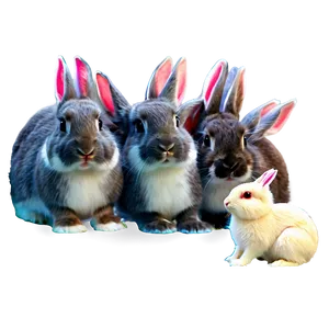 Rabbit Family PNG Lgn