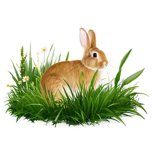 Rabbit In Grass PNG Bxi65