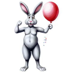 Rabbit With Balloon PNG 05062024 PNG