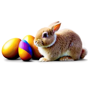 Rabbit With Easter Eggs PNG 05062024