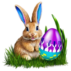 Rabbit With Easter Eggs PNG Gbe