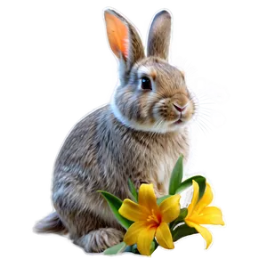 Rabbit With Flowers Png 28 PNG image