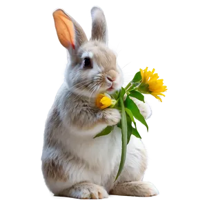 Rabbit With Flowers PNG Dur PNG