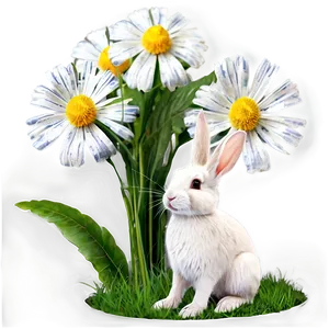 Rabbit With Flowers PNG Qnw PNG