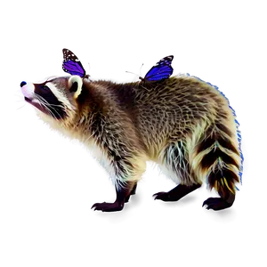 Raccoon And Butterfly Png 75 PNG image