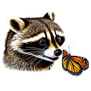 Raccoon And Butterfly Png Kua41 PNG image