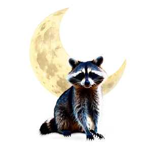 Raccoon And Moon Png 24 PNG image