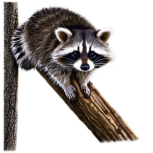 Raccoon Climbing Tree Png Fnu PNG image