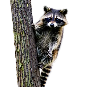 Raccoon Climbing Tree Png Mhj27 PNG image