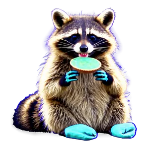 Raccoon Eating Snack PNG 05232024