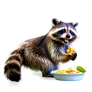 Raccoon Eating Snack PNG Jyb