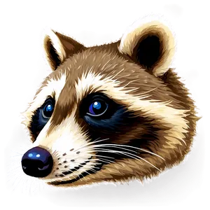 Raccoon Face Closeup PNG Yyq