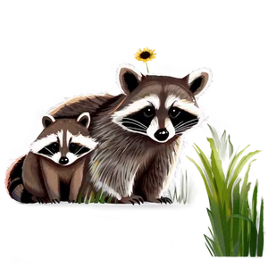 Raccoon Family Illustration Png Jjy11 PNG image