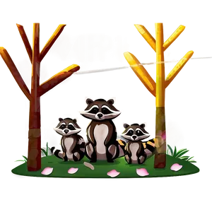 Raccoon Family Illustration Png Rec PNG image