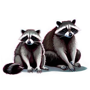Raccoon Family Illustration Png Riv80 PNG image