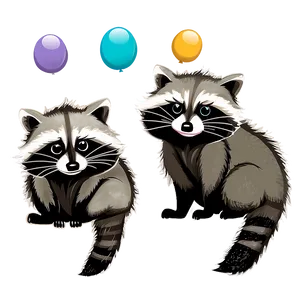 Raccoon Family Illustration Png Xud PNG image