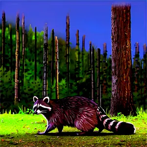Raccoon Habitat Illustration PNG 49