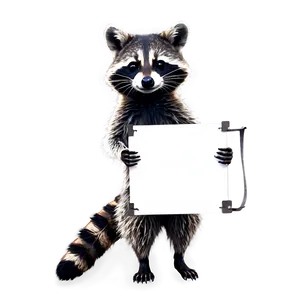 Raccoon Holding Sign PNG 14
