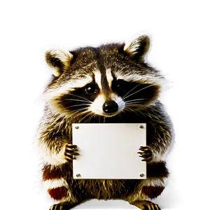Raccoon Holding Sign PNG 43