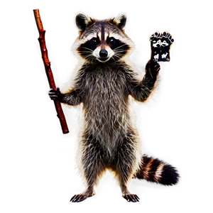 Raccoon Holding Sign PNG Qtw