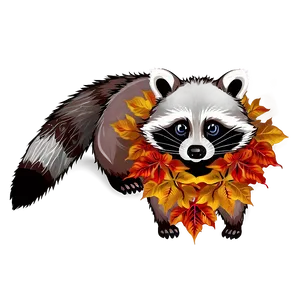Raccoon In Autumn Png Twr PNG image