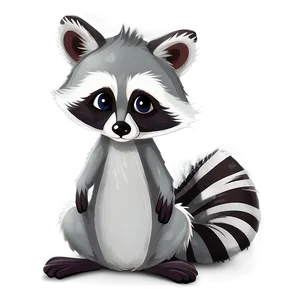 Raccoon In Cartoon Style PNG Dsb